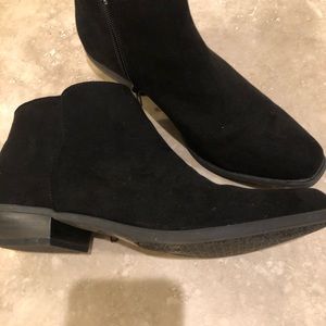 Black suede booties
